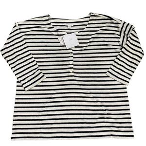 J. Jill Navy and White Striped Top